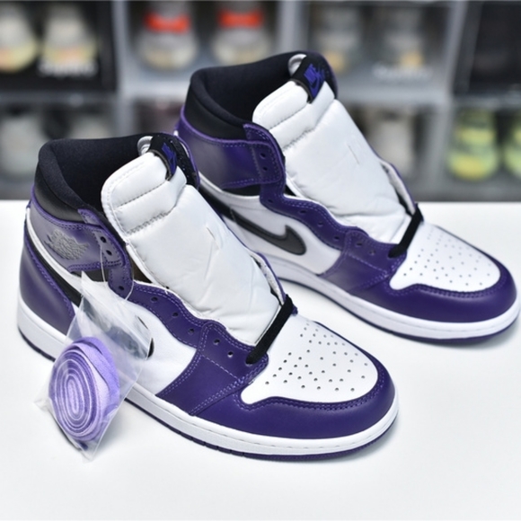 Jordan Shoes - Air Jordan 1 AJ1 White Purple